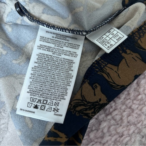 NWT Brooks Brothers Navy and Tan Horse Print Polo ShirtSize Medium Equestrian - Picture 4 of 8